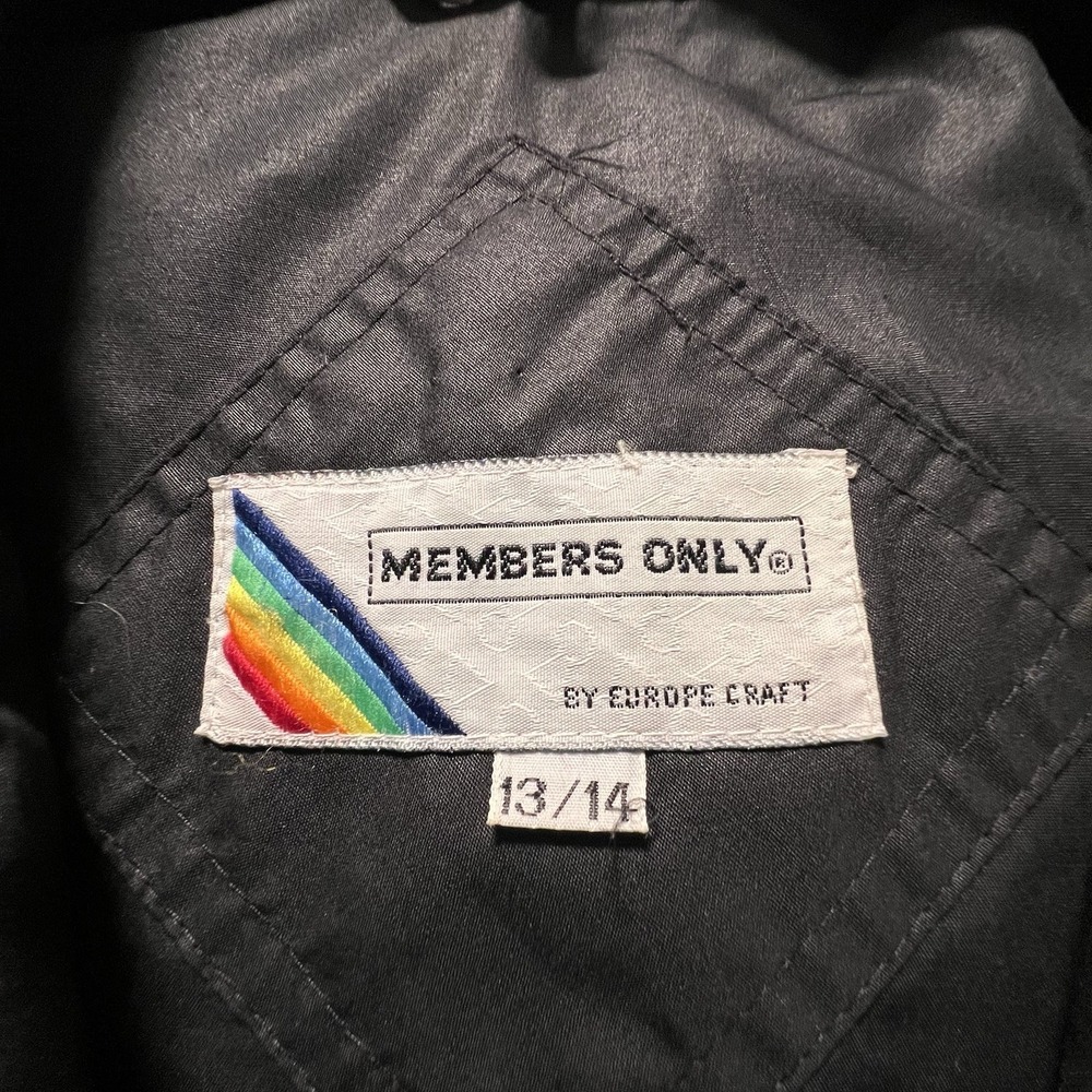 Vtg Members Only Europe Craft Black 13/14 Jacket D Ring Buckles On Hem Hong Kong - Picture 2 of 13